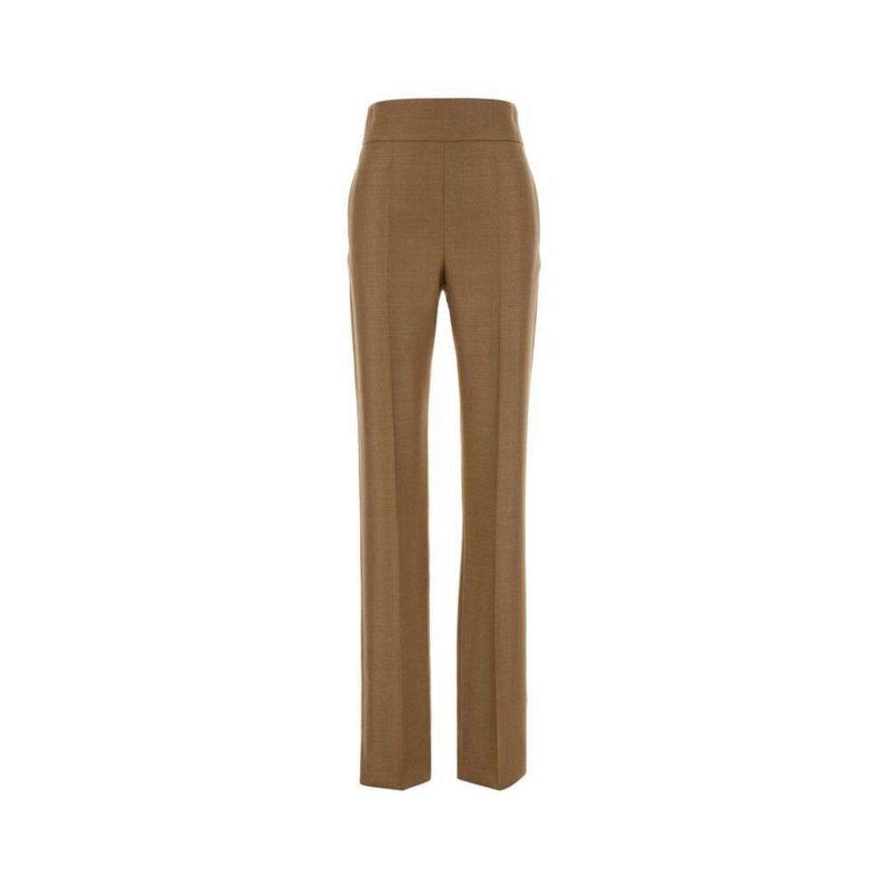 Valentino Garavani Women Camel Silk And Wool Pant